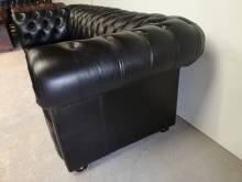 commander canapé chesterfield cuir noir trois places véritable chesterfield deuxième main proche Rennes