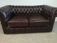 commander canapé chesterfield cuir marron deux places anglais rétro proche Paris