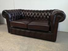commander canapé chesterfield cuir marron deux places deuxième main proche Paris