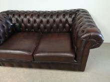 vente canapé chesterfield cuir marron deux places véritable proche Paris