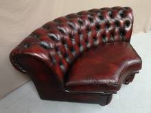 trouver fauteuil chesterfield cuir bordeaux vieilli à Rouen